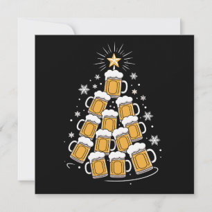 Lustiger Bier-Weihnachtsbaum-Feiertags-Trinken Feiertagskarte