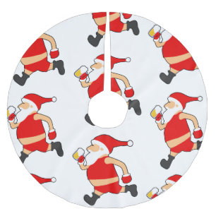 lustiger Bier-Weihnachtsmann Weihnachten Polyester Weihnachtsbaumdecke