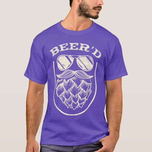 Lustiger Bierd Bart Bier Hopfen Craft Bier Trinker T-Shirt (Vorderseite)