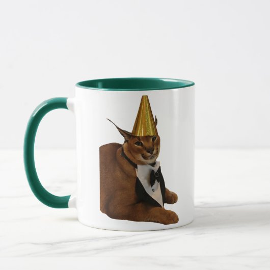 Lustiger Big Floppa Geburtstag Katzen-Meme-Doppelw Tasse (Links)