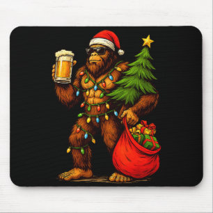 Lustiger Big Foot Weihnachtsmann Hut Trinken Weihn Mousepad