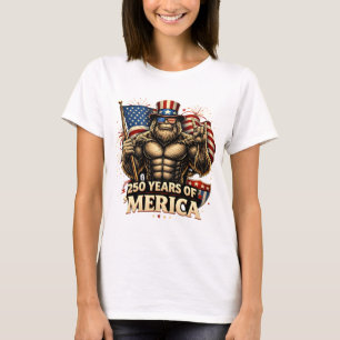 Lustiger Bigfoot 250 Jahre Merica USA-Flagge Freih T-Shirt