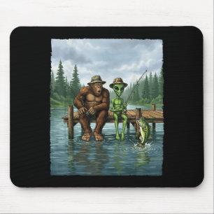 Lustiger Bigfoot-Angler Männer Alien Sasquatch-Ang Mousepad