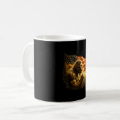Lustiger Bigfoot bläst Löwenzahn mit Amerika-Flagg Kaffeetasse (Vorderseite Links)