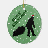 Lustiger Bigfoot, der Weihnachtsbaum-Verzierung Keramik Ornament (Links)