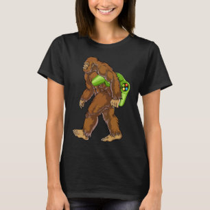 Lustiger Bigfoot-Gamer Sasquatch-Videospiele Männe T-Shirt