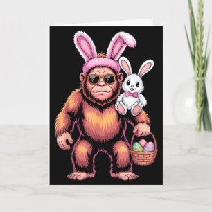 Lustiger Bigfoot-Hasen-Kostüm für Ostern-Liebhaber Karte
