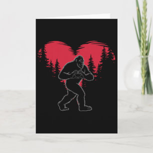 Lustiger Bigfoot In Liebesherz Frohen Valentinstag Karte