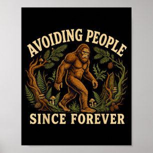 Lustiger Bigfoot-Introvert, der Menschen Sasquatch Poster
