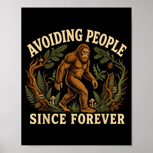 Lustiger Bigfoot-Introvert, der Menschen Sasquatch Poster (Vorne)