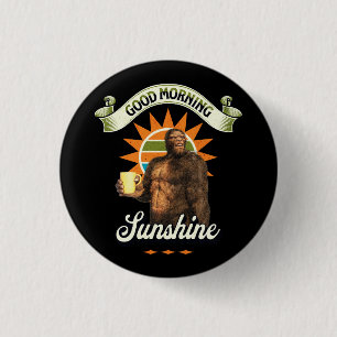 Lustiger Bigfoot-Kaffee-Morgenhumor Button