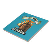 Lustiger Bigfoot-Kaffee-Morgenhumor Fliese (Seite)