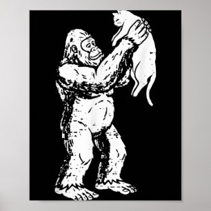 Lustiger Bigfoot-Katze Sasquatch-Kätzchen Süßes Va Poster