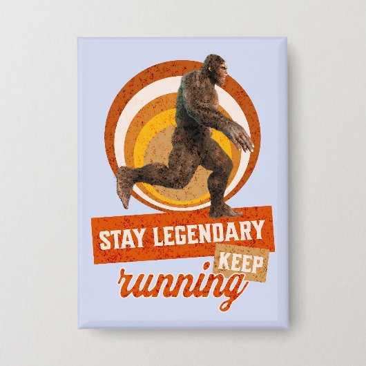 Lustiger Bigfoot Laufmotivation Button (Vorderseite)