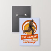 Lustiger Bigfoot Laufmotivation Button (Vorderseite/Rückseite)