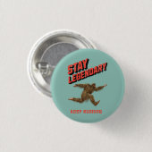 Lustiger Bigfoot Laufmotivation Button (Vorne & Hinten)