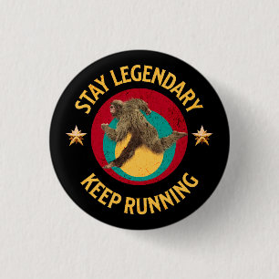 Lustiger Bigfoot Laufmotivation Button