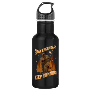 Lustiger Bigfoot Laufmotivation Edelstahlflasche