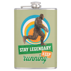 Lustiger Bigfoot Laufmotivation Flachmann