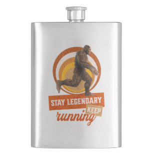 Lustiger Bigfoot Laufmotivation Flachmann