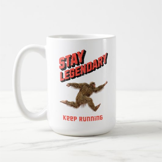 Lustiger Bigfoot Laufmotivation Kaffeetasse (Links)