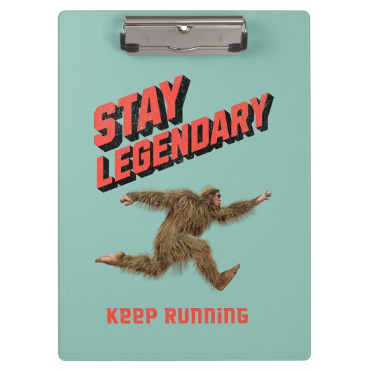 Lustiger Bigfoot Laufmotivation Klemmbrett (Vorderseite)