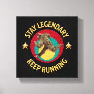 Lustiger Bigfoot Laufmotivation Leinwanddruck