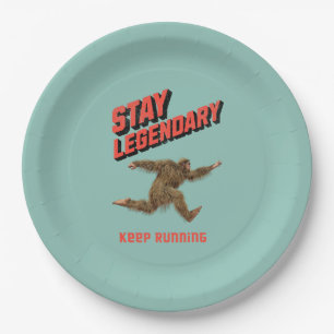 Lustiger Bigfoot Laufmotivation Pappteller