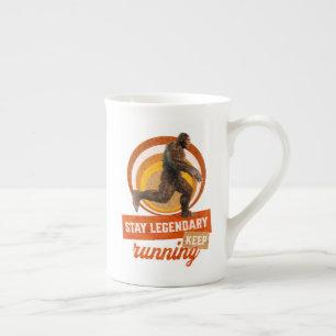 Lustiger Bigfoot Laufmotivation Porzellantasse