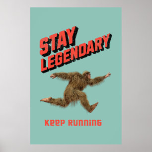 Lustiger Bigfoot Laufmotivation Poster