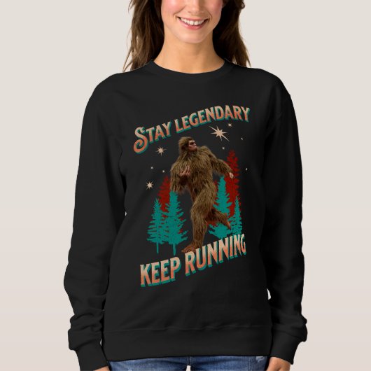 Lustiger Bigfoot Laufmotivation Sweatshirt (Vorderseite)