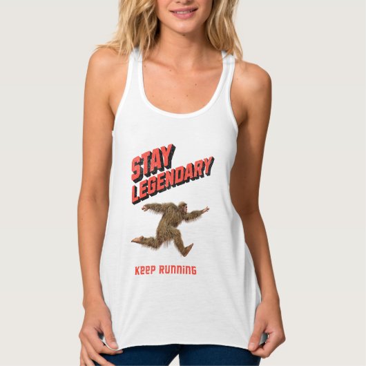 Lustiger Bigfoot Laufmotivation Tank Top (Vorderseite)