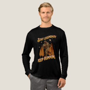 Lustiger Bigfoot Laufmotivation Tri-Blend Shirt