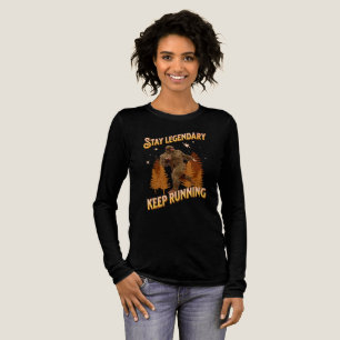 Lustiger Bigfoot Laufmotivation Tri-Blend Shirt