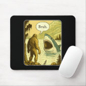 Lustiger Bigfoot Mit Hai Bruh Meme Mousepad (Mit Mouse)