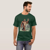 Lustiger Bigfoot mit Sonnenbrille Wald-Design T-Shirt (Vorne ganz)
