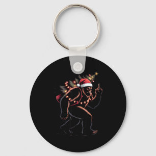Lustiger Bigfoot Mittelfinger Weihnachten Sasquatc Schlüsselanhänger