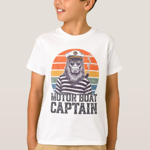 Lustiger Bigfoot-Motorboot-Kapitän T-Shirt
