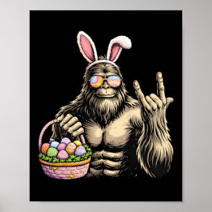 Lustiger Bigfoot-Oster-Ei-Felsen Sasquatch Osterta Poster
