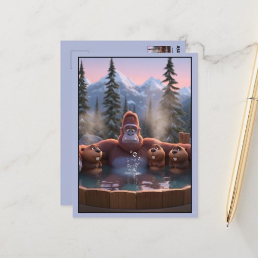 Lustiger Bigfoot Postkarte (Vorderseite/Rückseite Beispiel)