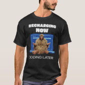 Lustiger Bigfoot-Programmierer, der später codiert T-Shirt (Vorderseite)