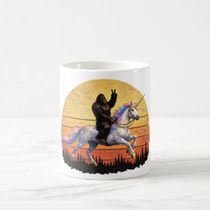 Lustiger Bigfoot / Sasquatch & Einhorn Retro-Legen Kaffeetasse