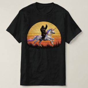 Lustiger Bigfoot / Sasquatch & Einhorn Retro-Legen T-Shirt
