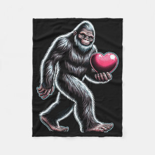 Lustiger Bigfoot Sasquatch Herz Männer Kinder Jung Fleecedecke
