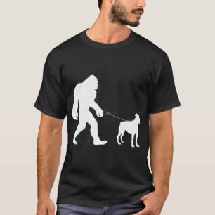 Lustiger Bigfoot Sasquatch laufender Boxerhund Sch T-Shirt