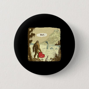 Lustiger Bigfoot Sasquatch Loch Ness Monster Lusti Button