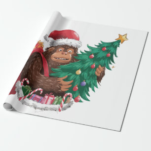 Lustiger Bigfoot Sasquatch Weihnachtsmann Weihnach Geschenkpapier