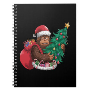 Lustiger Bigfoot Sasquatch Weihnachtsmann Weihnach Notizblock