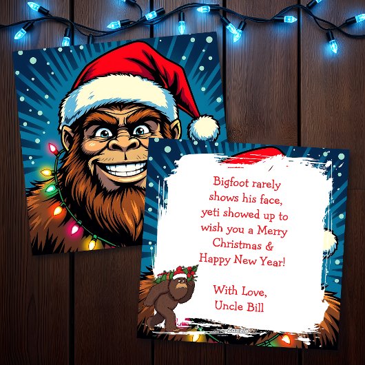 Lustiger Bigfoot Sasquatch Yeti Weihnachten