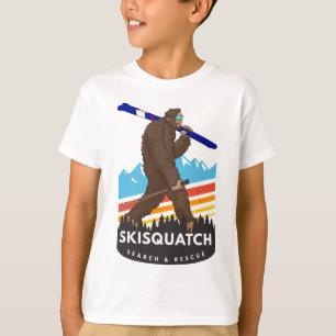 Lustiger Bigfoot-Ski-Skisquatch-Such- und Rettungs T-Shirt